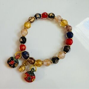 Omamori Good Luck Bracelet Wealth Fortune Charm Multicolor Crystal